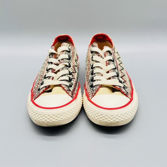 Converse All Star Shoes Womens 6.5 Brown Red Kimber Low Top Canvas Pattern - Picture 3 of 11